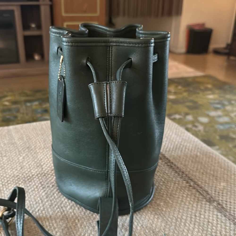 Elegant  Bottle Green Coach Bixby Sling